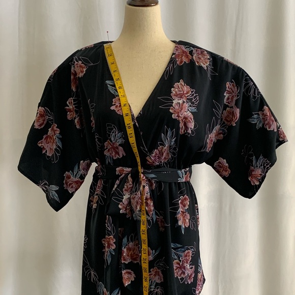 JESSICA SIMPSON SZ Lg FLORAL LOW-CUT BELTED TUNIC - Picture 10 of 15